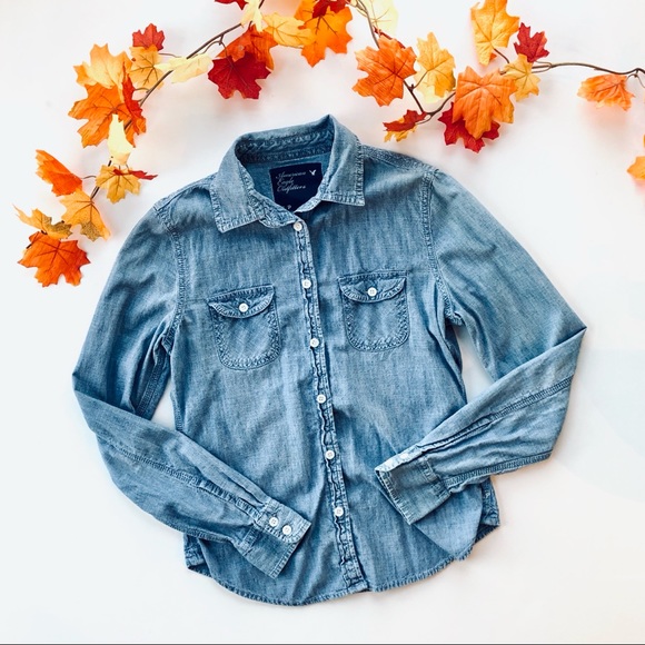 American Eagle Outfitters Tops - AEO Jean/Denim Button Down | size small